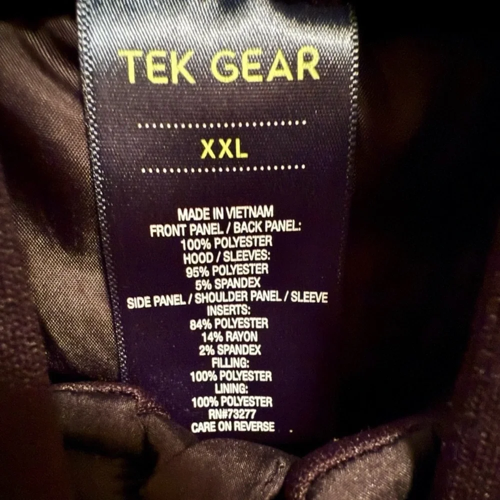 Women's Tek Gear® Hooded Long Mixed-Media Jacket Black Size XXL - Picture 7 of 8